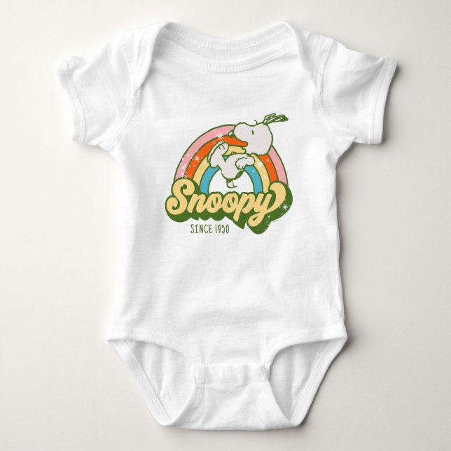 Peanuts | Snoopy Sparkle Rainbow Baby Bodysuit (Front)