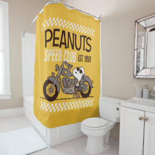 Peanuts   Snoopy Speed Club Shower Curtain