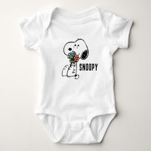 Peanuts Snoopy Stop & Smell the Flowers Baby Bodysuit