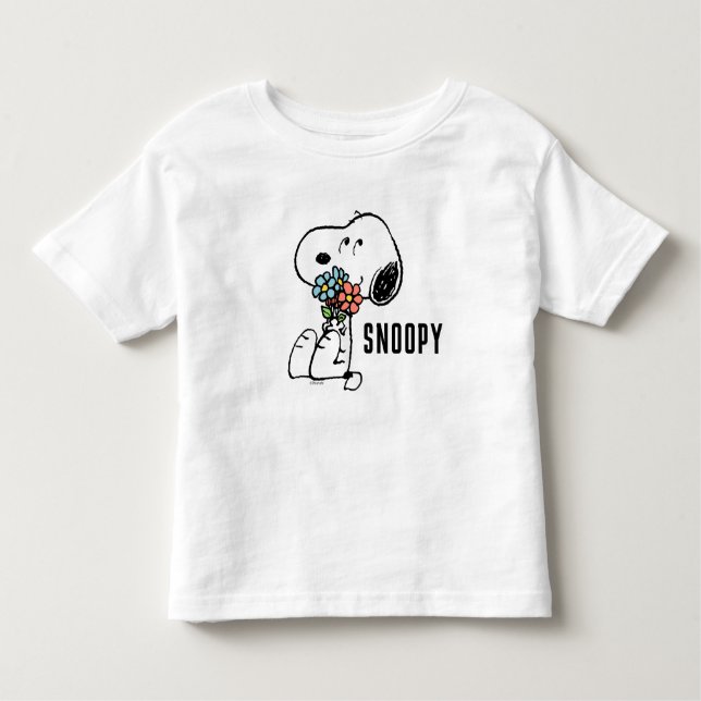 Peanuts | Snoopy Stop & Smell the Flowers Toddler T-Shirt (Front)