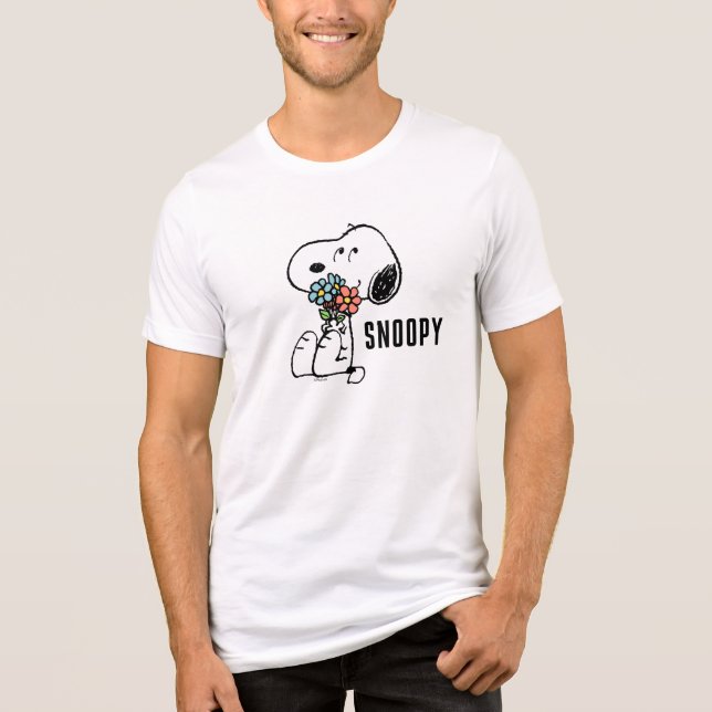 Peanuts | Snoopy Stop & Smell the Flowers Tri-Blend Shirt (Front)