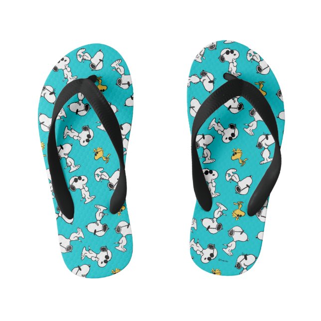 Peanuts | Snoopy & Sunglasses Pattern Kid's Thongs (Footbed)