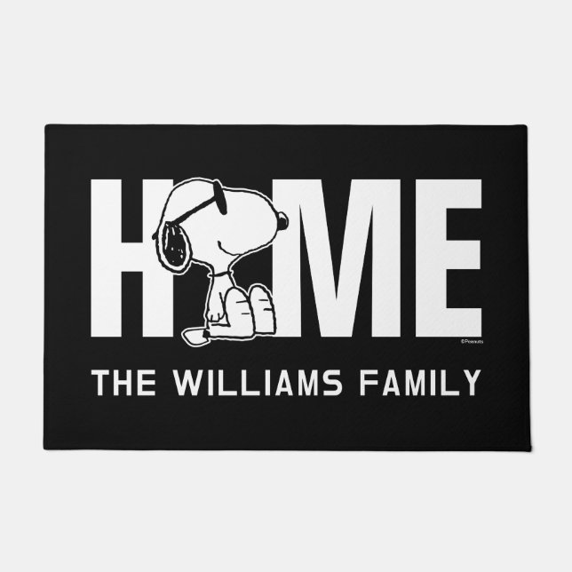 Peanuts | Snoopy Sunglasses Smile | Personalised Doormat (Front)