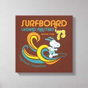 Peanuts Snoopy Surfboard Longboard Competition Canvas Print