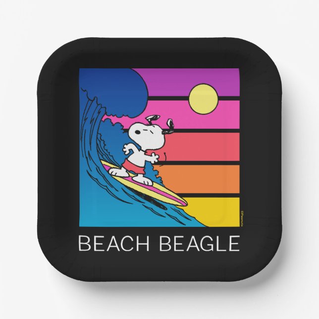 Peanuts | Snoopy Surfing Paper Plate (Front)