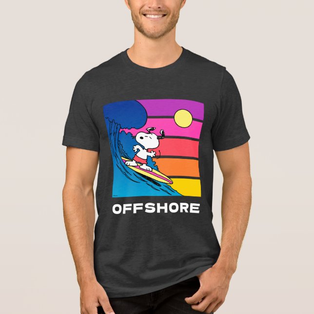 Peanuts | Snoopy Surfing Tri-Blend Shirt (Front)