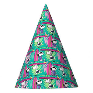 Peanuts   Snoopy Teal Surf Pattern Party Hat