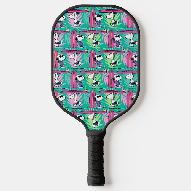 Peanuts | Snoopy Teal Surf Pattern Pickleball Paddle (Front)
