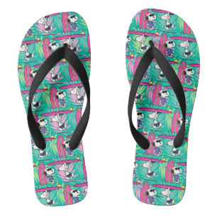 Peanuts   Snoopy Teal Surf Pattern Thongs