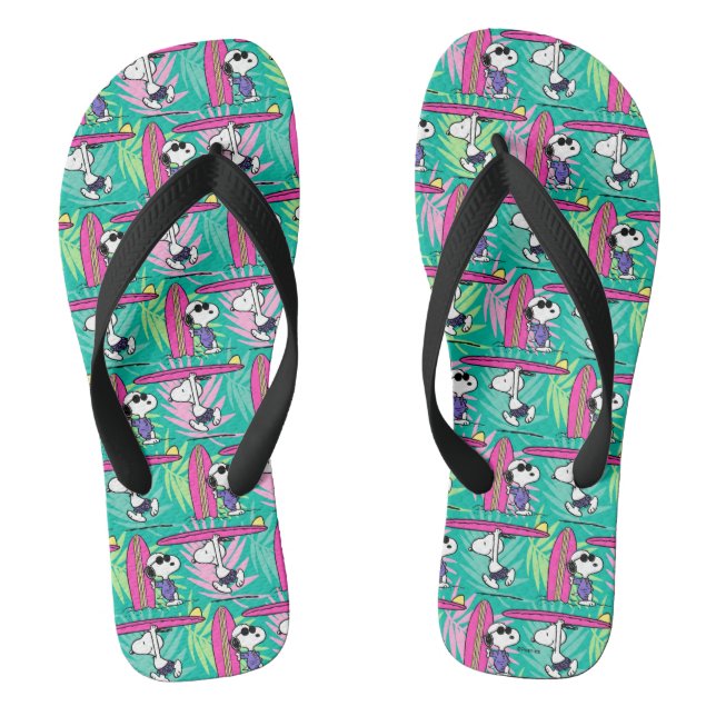 Peanuts | Snoopy Teal Surf Pattern Thongs (Footbed)