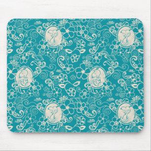 Peanuts   Snoopy Teal Tropical Beach Pattern Mouse Pad