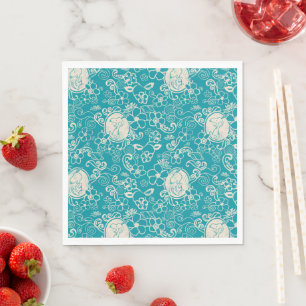 Peanuts   Snoopy Teal Tropical Beach Pattern Napkin
