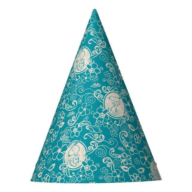 Peanuts | Snoopy Teal Tropical Beach Pattern Party Hat (Front)