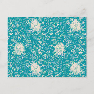 Peanuts   Snoopy Teal Tropical Beach Pattern Postcard