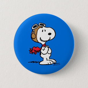 Peanuts   Snoopy The Flying Ace 6 Cm Round Badge
