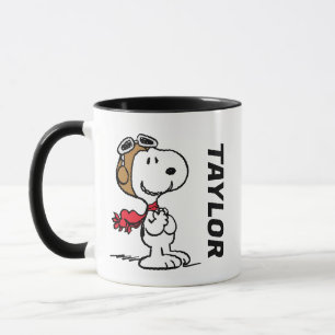 Peanuts   Snoopy The Flying Ace   Add Your Name Mug