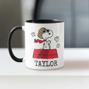 Peanuts   Snoopy the Flying Ace   Add Your Name Mug