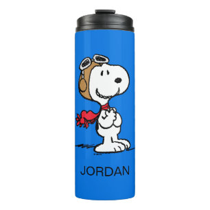 Peanuts   Snoopy The Flying Ace   Add Your Name Thermal Tumbler