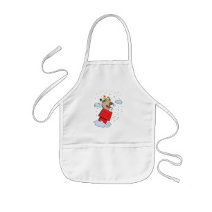 Peanuts Snoopy the Flying Ace at Christmas Kids Apron