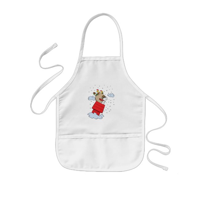Peanuts | Snoopy the Flying Ace at Christmas Kids Apron (Front)