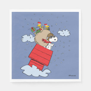 Peanuts   Snoopy the Flying Ace at Christmas Napkin