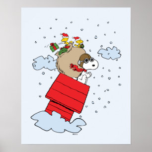 Peanuts   Snoopy the Flying Ace at Christmas Poster