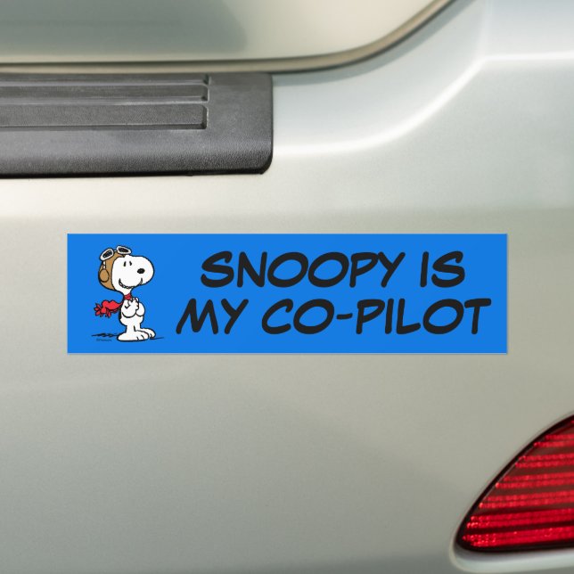 Peanuts | Snoopy The Flying Ace Bumper Sticker (On Car)