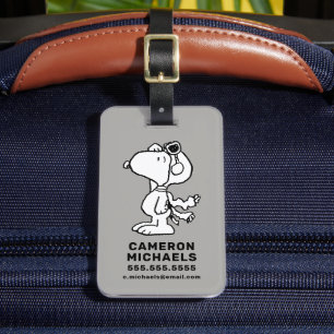 Peanuts   Snoopy the Flying Ace BW Luggage Tag