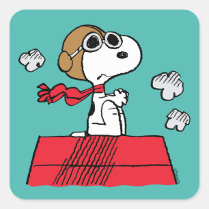 Peanuts   Snoopy the Flying Ace Square Sticker