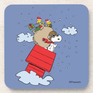 Peanuts   Snoopy the Red Baron at Christmas Coaster