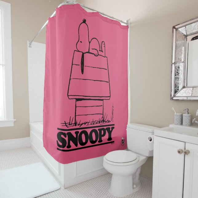 Peanuts | Snoopy The Secret To Life Shower Curtain (In Situ)