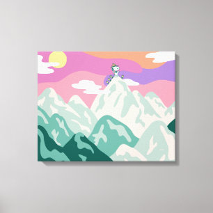 Peanuts Snoopy & Troop Hiking the Mountain Canvas Print