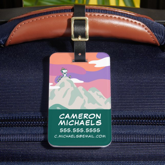 Peanuts | Snoopy & Troop Hiking the Mountain Luggage Tag (Front Insitu 2)