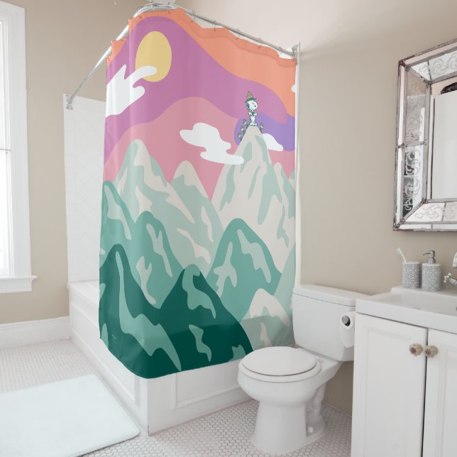 Peanuts | Snoopy & Troop Hiking the Mountain Shower Curtain (In Situ)