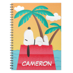 Peanuts   Snoopy Tropical Deco   Add Your Name Notebook