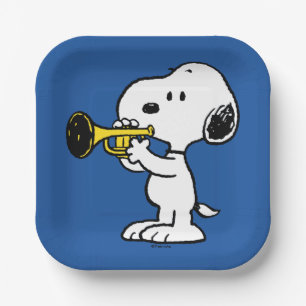 Peanuts   Snoopy Trumpet Player Paper Plate