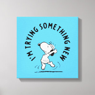 Peanuts Snoopy Trying Something New Canvas Print