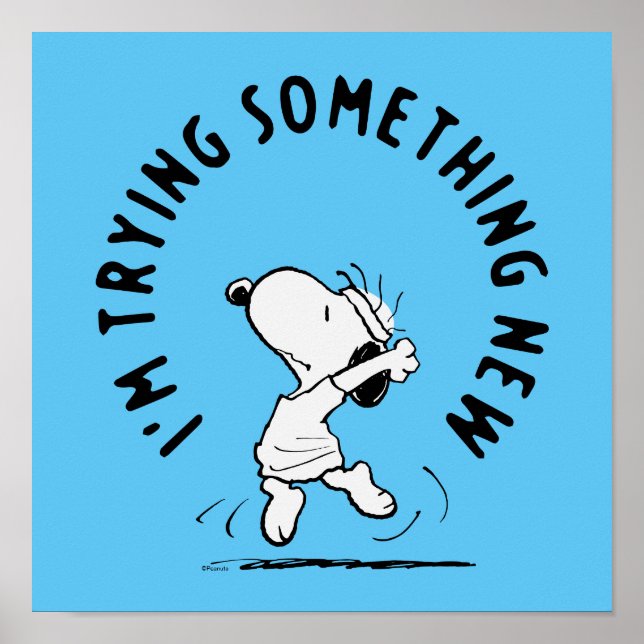 Peanuts | Snoopy Trying Something New Poster (Front)