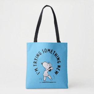Peanuts   Snoopy Trying Something New Tote Bag