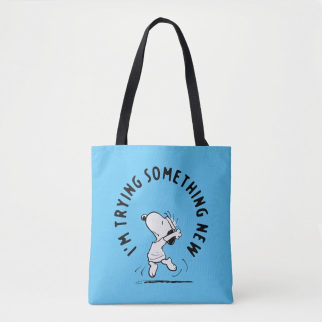 Peanuts | Snoopy Trying Something New Tote Bag (Front)