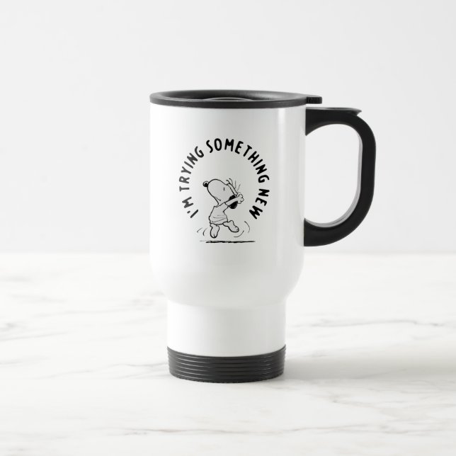 Peanuts | Snoopy Trying Something New Travel Mug (Right)