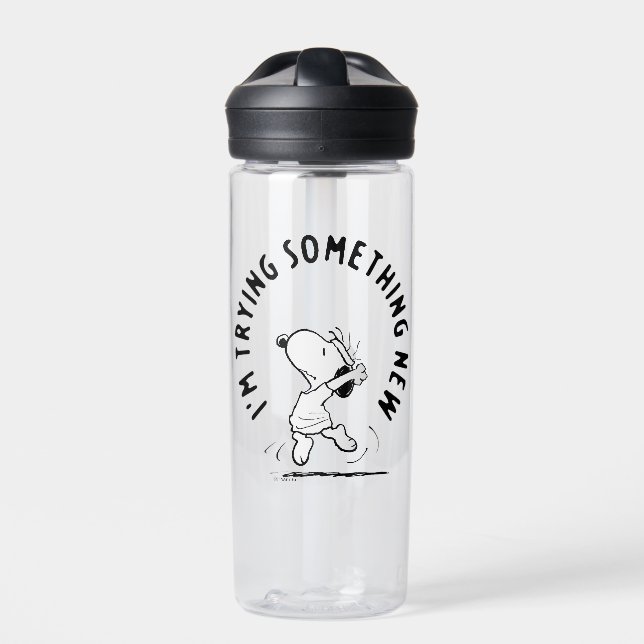 Peanuts | Snoopy Trying Something New Water Bottle (Front)