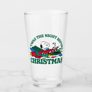 Peanuts Snoopy 'Twas the Night Before Christmas Glass