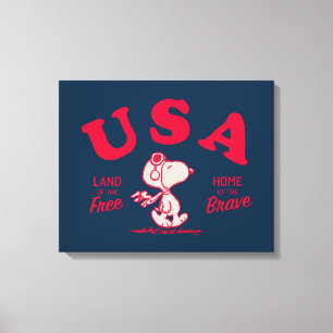 Peanuts Snoopy USA Land of the Free Canvas Print
