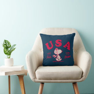 Peanuts Snoopy USA Land of the Free Cushion