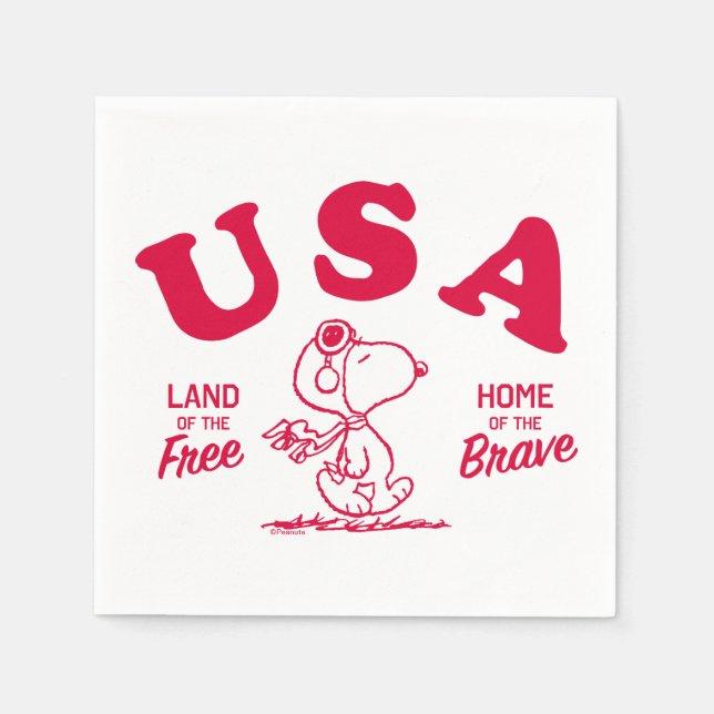 Peanuts | Snoopy USA Land of the Free Napkin (Front)