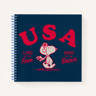 Peanuts   Snoopy USA Land of the Free Notebook