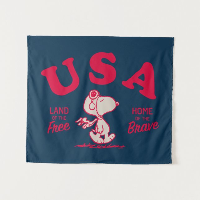 Peanuts | Snoopy USA Land of the Free Tapestry (Front (Horizontal))