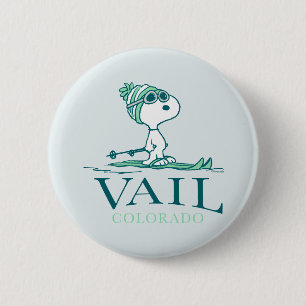 Peanuts   Snoopy Vail Colorado 6 Cm Round Badge