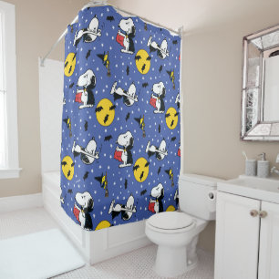 Peanuts   Snoopy Vampire Pattern Shower Curtain